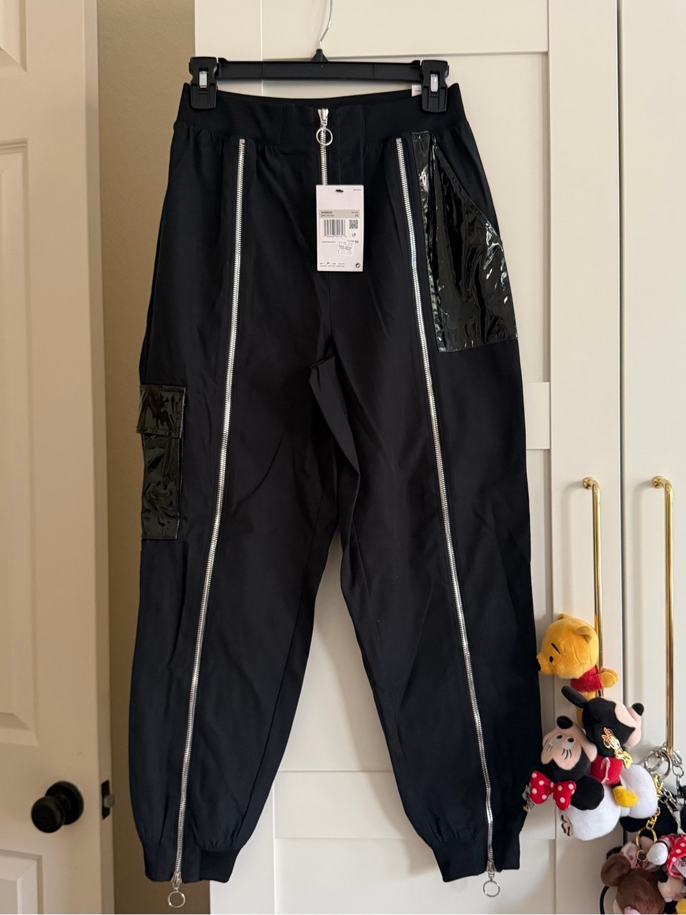 Nike Black Cargo Pants With Zipper Details, Size XS - Brand New